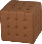 Cortesi Home Charli Tufted Cube Ottoman nahast sadul pruun