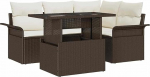 5-teiliges Garten Sofa Set mit Kissen Braun Poly Rattan Gartenlounge Model3348274