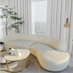 Kaasaegne Stretch Kaarev diivanikate elutoa jaoks Restoranikohvik Beige 4 istekohaga (92-118 tolli) Cloud Design Lihtne hooldada Vastupidav