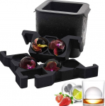 Crystal Clear Ice Ball Machine, Jumbo Ice Balls, Spherical Whisky Tray Moulding Machine for Ice Balls, Bubble-Free with a Capacity of 2.36 Inch Balls for Cocktails and Drinks at Home (4BALL)