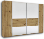 SAN MARINO Elegant Wardrobe with Lots of Storage Space - Versatile Sliding Door Wardrobe in Artisan Oak Look - White - 270 x 226 x 60 cm (W x H x D)