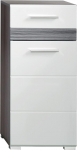 trendteam smart living SetOne Chest of Drawers, Composite Wood, High Gloss White, Grey Smoke Silver, 37 x 80 x 31 cm