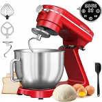 Chefree s&otilde;tkumismasin professionaalne toiduprotsessor, 7 L kauss 3 segamisvahendiga, 1800 W, LED puuteekraan, 10 taset, tainasekonks, segamine ja vispel, planetaarne mikser, punane, M500