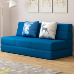 3 in 1 kokkupandav diivan koos pehmendusega, teisaldatav diivan lamamistooliks, raske vahtpolster, pestav diivanikate, ideaalne k&uuml;lalistetuppa, elutuppa, sinine j&auml;rv, suur