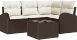 Rantry 4-teiliges Garten Sofa Set mit Kissen Grau Poly Rattan Gartenlounge Model3346028