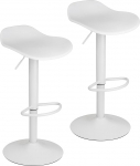Baroni Home 2 baaritooli komplekt reguleeritava k&otilde;rgusega, baaritoolid kriimustuskindla aluse ja jalatoega, baaritoolid k&ouml;&ouml;ki, restorani ja baari jaoks, 41 x 40 x 64-86 cm, 2 tk, valge v&auml;rviga