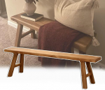 AYHARYLH Pikk rustikaalne kitsas puidust pink talumajapidamise sissep&auml;&auml;suala jaoks, puidust pink voodi jalapealseks, naturaalne puidust s&ouml;&ouml;gipink k&ouml;&ouml;ki, elutuppa, hommikus&ouml;&ouml;ginurka