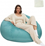 Tusrai Bean Bag kate ainult sisemise voodriga, Ultra pehme veniv sametist mikrosuede t&auml;iskasvanutele, Pear Style, eemaldatav, suur, luksuslik, 36 tolli, Teal v&auml;rviline