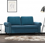 2-Sitzer-Sofa Dopplesofa Diivan Diivan Loungesofa Polstersofa Relaxsofa G&auml;stesofa Loveseat Sofa f&uuml;r Wohnzimmer Schlafzimmer G&auml;stezimmer Blau 120 cm Samt
