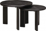 Goyphonic Nesting-Couchtische 2er Set, Wei&szlig;, Massivholz Mango, Rund, Platzsparend, Modernes Design f&uuml;r Wohnzimmer, &Oslash;50cm & &Oslash;40cm