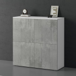 doporro Sideboard Chest of Drawers 100 cm in Matt White and Concrete Storage Cabinet Floor Standing for Your Living Area Lots of Storage Space Cabinet 04