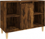 vidaXL Vannitoa kabinet 5-kohaline vannitoa kapp, puidust jalgadega uks, vannitoa kapp, suitsutatud tammepuidust materjaliga