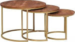 Rantry Nesting-Couchtische 3 tk Honigbraun Massivholz Mango und Stahl Tisch Model4104641