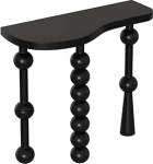 WPWSDWMX Schmaler Konsolentisch mit Geometrischem Gestell, Dreieckigen Beinen, Schwarzer Eingangstisch aus Massivholz Im Retro-Stil, f&uuml;r Flur(100cm/39in)