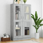 Keketa Vitriinkapp Raamaturiiul Arhiivikapp N&auml;idikukapp Kontorikapp Seisev vitriinkapp 4-kohaline raamatukapp elutuppa kontorisse Hall Sonoma 82,5 x 30,5 x 150 cm