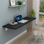 Klappbarer, an der Wand montierter K&uuml;chentisch, schwebender Laptop-Schreibtisch, multifunktsionaalne, Schwarz, 47 x 16 Zoll