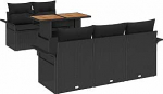 Gartensofa-Set mit Kissen 6 tk Schwarz Poly-Rattan Gartenm&ouml;bel Model3349274