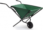 Relaxdays Foldable Wheelbarrow 66 x 64 x 112 cm Folding Barrow Cart of Steel with Strong Polyester, Space-Saving Garden Cart Gardening Wheel Barrow, Holds up to 30 kg, Green