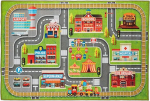 Relaxdays Play Mat Street City Motif Non-Slip Car Mat for Boys & Girls Polyester W x D 150 x 100 cm Colourful
