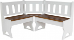 k koma White Solid Pine Kitchen Corner Bench with Untreated Pine Seat - NEW (180x200)