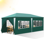 Izrielar Gazebo 3 x 6 m veekindel 6 k&uuml;lgpaneeliga ja akendega aia telk Peotelk, UV-kaitsega aiamaja Gazebo v&auml;litingimustesse, aeda, peole, pulmadele, turuplatsile, roheline