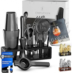 Kokteilikomplekt must [Testi v&otilde;itja], 825 ml kokteilisegisti koos baaritarvikutega kokteilide jaoks, baarmeni komplekt koos professionaalse bostoni segisti, baarmeni komplekt, baarikomplekt, kokteilisegisti komplekt,