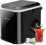 Ice Cube Machine, 120 W Ice Cube Maker, 8 Ice Cubes in 8-10 Minutes, 12 kg/24 h, LED Display Ice Maker Machine with Infrared Sensor and Self-Cleaning