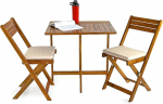 Brigros Estosa Acacia Wood Table and Chairs Set Foldable and Portable Easy Folding for Transport and Use in the Garden, Gardening, Camping (Acacia, Melzo 2 Chairs)