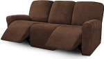 Ultimate Decor 8 tk diivanikatted diivanite jaoks Velvet Stretch Reclining Diivan Cover M&ouml;&ouml;blikate paks pehme pestav (&scaron;okolaad)
