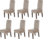 LINGKY toolikatted, komplekt 6, toolikatted s&ouml;&ouml;gitoa toolidele, Stretch Velvet tooli kaitsjad, eemaldatavad, pestavad, universaalsed toolikatted s&ouml;&ouml;gitoa, hotelli, banketi, peo kaunistamiseks