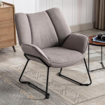 Elutuba Lounge Chair kaasaegne lugemistool Pehmendusega tiibtooli metallist jalgadega magamistoas/elutoas Linane Hall