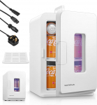 NORTHCLAN 2 in 1 minik&uuml;lmik 15 liitrit / 21 purki, kaasaskantav jahutus- ja k&uuml;ttefunktsiooniga, 12 V DC/220 V AC autodele, kontoritele ja &uuml;hiselamutele, joogid, kosmeetika, must, Max & Eco režiim, valge