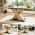 Pikendatav s&ouml;&ouml;gilaud (119-158,5 x 80 cm), pikendatav k&ouml;&ouml;gilaud, ruumi s&auml;&auml;stev s&ouml;&ouml;gilaud puidust, s&ouml;&ouml;gitoa laud, ristatud jalad, aialaua k&ouml;&ouml;gi ja elutoa jaoks (stiil B)