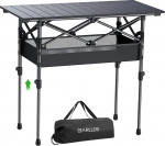 GARLLEN kokkupandav telkimislaud, 82 x 40 cm ja 2 reguleeritava k&otilde;rgusega (44/70 cm), &uuml;lesp&ouml;&ouml;ratav lauaplaat, eemaldatav terasest kokkupandav laud, kokkupandav laud, grillimislaud, k&uuml;ljelaud, aialaud, piknikulaud