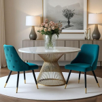 chairus k&ouml;&ouml;gi s&ouml;&ouml;gitoa toolid, komplekt 2, sametist polsterdatud toolid, k&uuml;ljetoolid, elutoa toolid, kaasaegne k&auml;edeta kontoritool metallist jalgadega (Teal#1-2)