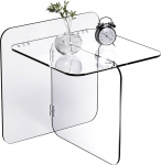 Akr&uuml;&uuml;list k&uuml;ljelaud, v&auml;ike ruudukujuline k&uuml;ljelaud elutuppa, l&auml;bipaistev, kaasaegne, &ouml;&ouml;kapp, geomeetriline, Lucite (l&auml;bipaistev, 50 x 45,8 x 50 cm)