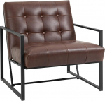 homcom t&ouml;&ouml;stuslikus stiilis tikkis n&ouml;&ouml;pidega metallist ja PU pruunist tugitool