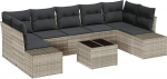 Model3346982 8-osaline aia diivan komplekt koos padjaga Light Grey Poly Rattan Garden Lounge