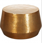 Wohnling kohvilaud 60 x 36 x 60 cm Alumiiniumist k&uuml;ljelaud Kuldne idamaine &uuml;mmargune lame vasaraga diivanilaud Metallist disain elutoa laud Kaasaegne salongilaud India maja laud v&auml;ike