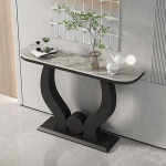 Generisch Modernne marmori efektiga konsoollaud 100cm k&otilde;rge metallist raamiga stiilne hall hoiulahendus elutuppa diivanile selga diivanile