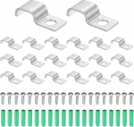 hankekaart 30 St&uuml;ck starre Rohrb&auml;nder passend f&uuml;r 5 x 10 mm Streifen/Kabel, Edelstahl, U-f&ouml;rmige Kabelbandklemme mit 1 Loch f&uuml;r Rohr, Draht, Schnur, Rohrbefestigung