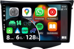BXLIYER - [6G+128G - Android 14] - Autoraadio Hyundai Veloster FS (2011-2017) - Traadita CarPlay/Android Car/DSP - LED-kaamera ja mikrofon - IPS 9-tolline 2 DIN - DAB roolijuhtimine Fast-Boot 360-CAM