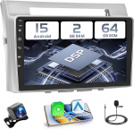 Hikity 2 + 64 GB Android 13 autoraadio Toyota Corolla Verso 2004-2009 Radio Carplay Android Car Wireless, 9-tolline IPS puuteekraaniga raadio koos tagantj&auml;rele vaatekaamera, Bluetooth, Navi, WiFi, DSP, EQ, peegel