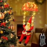 Ollny Santa Parachute Fairy Lights, 120 LED, 8 režiimi, taimeri, soe valge - j&otilde;uluvalgustid v&auml;ljas, LED j&otilde;ulukaunistus v&auml;ljas ja j&otilde;ulukaunistus v&auml;ljas puu, akna ja kaunistamiseks
