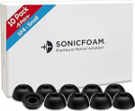 SONICFOAM Memory Foam k&otilde;rvaklappide otsad - Premium m&uuml;raisolatsiooniga vahetus vahtk&otilde;rvaklappide otsad 10 pakki k&otilde;rvaklappidele (S4 Small, must)
