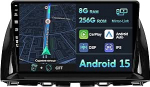 [8G + 256G] IPS 10.1-tolline Android 15 autoraadio Mazda CX-5 2012-2017 koos Navi Octa Core'iga [Sisseehitatud CarPlay/Android Car/DSP/Mirror Link/GPS Navi/360 Camera/Bluetooth 5.0/WiFi/USB