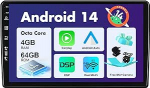 SXAUTO Android 14 autoraadio Benz W209-W203 W168 ML W163 W463 Viano W639 - Traadita CarPlay Android auto - 4G + 64G - Kaamera + mikrofon - DAB roolijuhtimine 360-Cam Bluetooth - 2 DIN 9-tolline