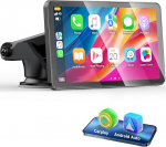 LAMTTO traadita Carplay Android autokuvar 7-tolline kaasaskantav autoraadio Bluetooth puuteekraaniga Android autokuvar Bluetooth peeglilink navigatsiooniga Siri G00gle assistent AUX FM