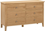 Julian Bowen COT103 Large Wooden Chest of Drawers with 6 Drawers, Oak, One Size