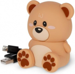 Legami - The Sound of Cuteness Teddy Bear Themed laetav juhtmevaba k&otilde;lar koos alusega + USB-kaabel mobiiltelefoni alusele (6 x 8 x 5 cm)